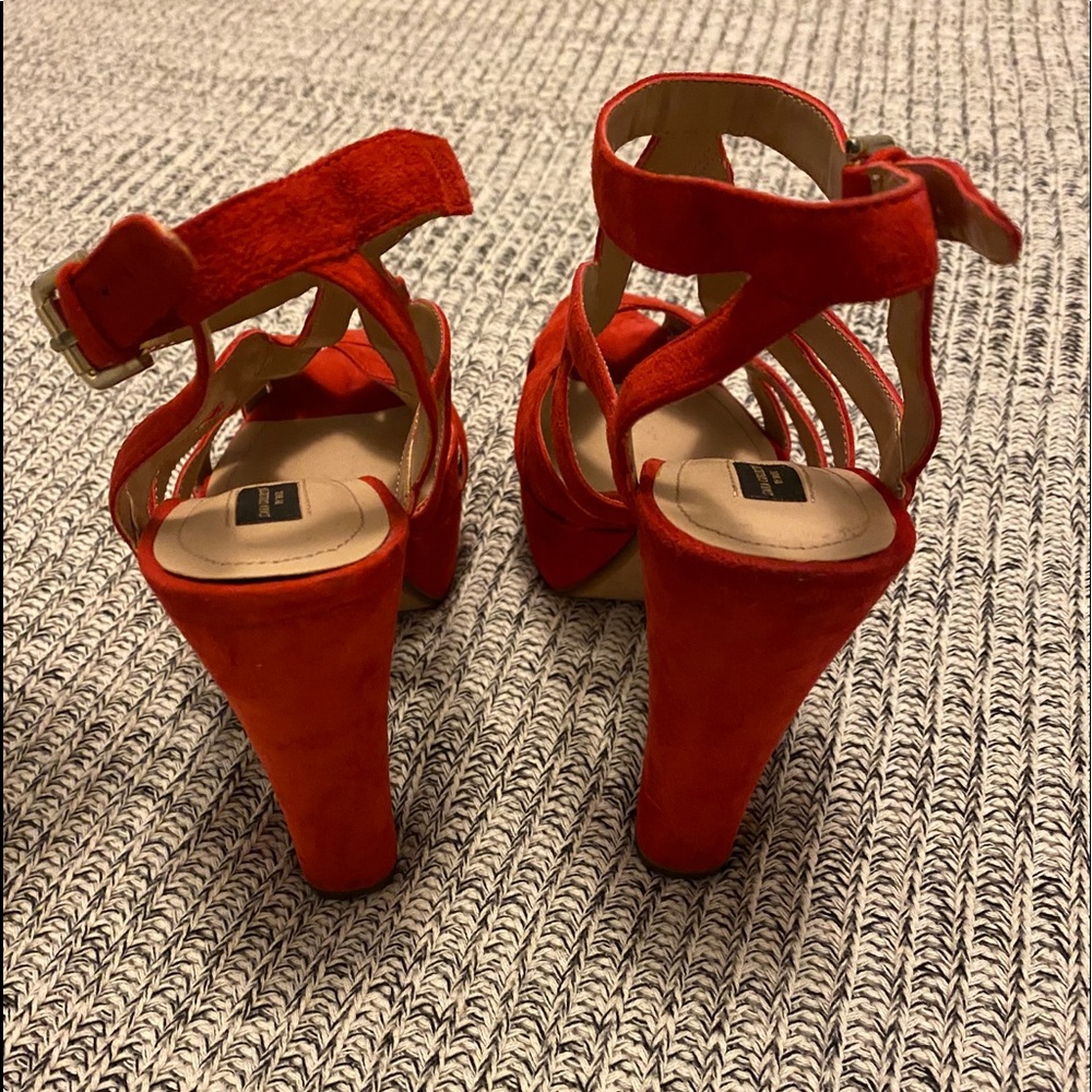 Zara Red Suede Platform Heels - image 5